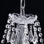 YANSUN Crystal Chandelier 6 Lights Elegant Pendant Ceiling Lamp for Dining Room Living Room Decoration with Chains