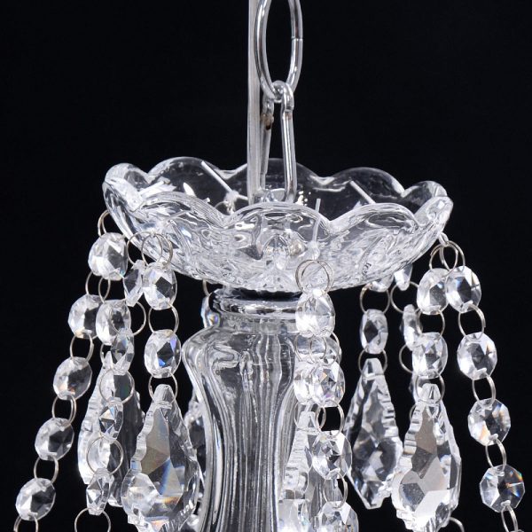 YANSUN Crystal Chandelier 6 Lights Elegant Pendant Ceiling Lamp for Dining Room Living Room Decoration with Chains