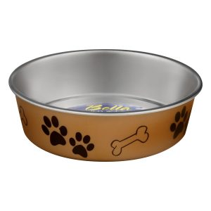 Loving Pets Bella Bowl Medium Champagne, 1.0 CT