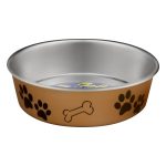 Loving Pets Bella Bowl Medium Champagne, 1.0 CT