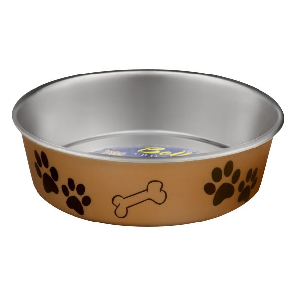 Loving Pets Bella Bowl Medium Champagne, 1.0 CT