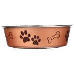 Loving Pets Bella Bowl Medium Champagne, 1.0 CT