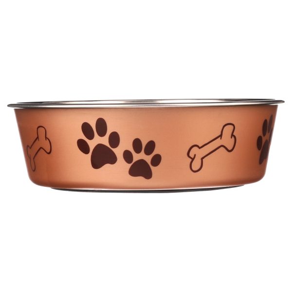 Loving Pets Bella Bowl Medium Champagne, 1.0 CT