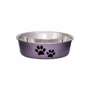 Loving Pets Bella Medium Bowl, Grape Metallic for Dogs