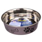 Loving Pets Bella Medium Bowl, Grape Metallic for Dogs
