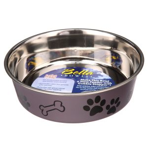 Loving Pets Bella Medium Bowl, Grape Metallic for Dogs(1)