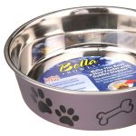 Loving Pets Bella Medium Bowl, Grape Metallic for Dogs