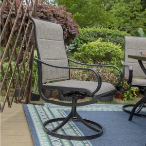 MF Studio 5-Piece Outdoor Patio Dining Set Modern Metal Furniture with 4 PCS Swivel Chairs and 1 PC Square Table, Gray img 2