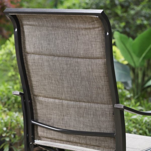 MF Studio 5-Piece Outdoor Patio Dining Set Modern Metal Furniture with 4 PCS Swivel Chairs and 1 PC Square Table, Gray