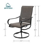 MF Studio 5-Piece Outdoor Patio Dining Set Modern Metal Furniture with 4 PCS Swivel Chairs and 1 PC Square Table, Gray