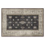 Ruggable Verena Machine Washable Farmhouse Border Area Rug 2' x 3', Dark Wood