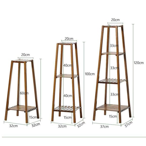 Magshion Bamboo 3 Tier Tall Plant Stand Pot Holder Small Space Table