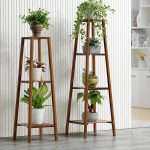 Magshion Bamboo 3 Tier Tall Plant Stand Pot Holder Small Space Table