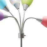 Mainstays 5 Light Floor Lamp, Silver Color with Multi Color Shades Made of Metal
