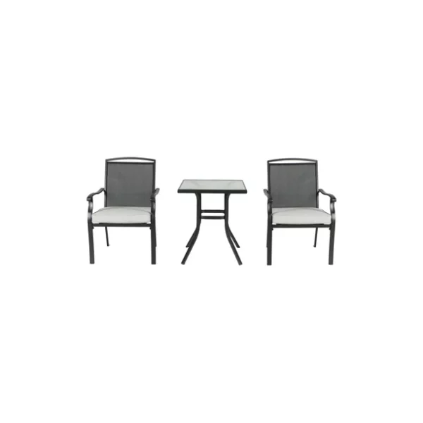 Mainstays Alexandra Square 3-Piece Outdoor Furniture Patio Bistro Set, Gray