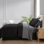 Mainstays Black 8 Piece Bed in a Bag Comforter Set With Sheets, Queen