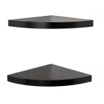 Mainstays Black Corner Shelf Set, 2 Count (9.45"L x 9.45"W x 0.98"H)Medium Density Fiberboard