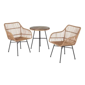 Mainstays Brayhills Bistro Patio Furniture Set, Nature, 3-Piece img 2