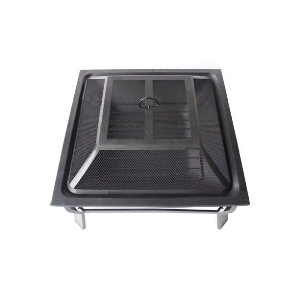 Mainstays Greyson 30” Square Wood Burning Fire Pit with Mesh Screen