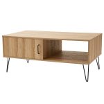 Mainstays Modern Hairpin Rectangle Coffee Table, Oak