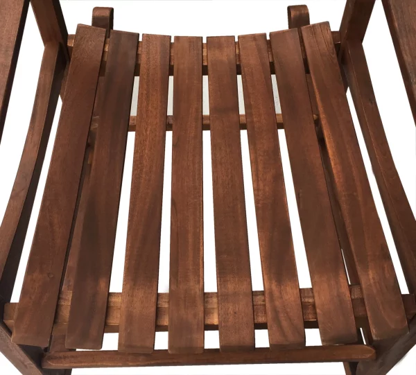 Mainstays Outdoor Wood Porch Rocking Chair, Dark Brown Color, Weather Resistant Finish