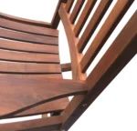 Mainstays Outdoor Wood Porch Rocking Chair, Dark Brown Color, Weather Resistant Finish