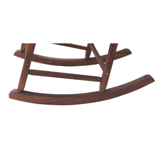 Mainstays Outdoor Wood Porch Rocking Chair, Dark Brown Color, Weather Resistant Finish