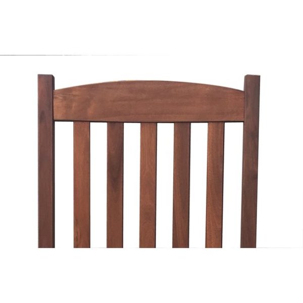 Mainstays Outdoor Wood Porch Rocking Chair, Dark Brown Color, Weather Resistant Finish
