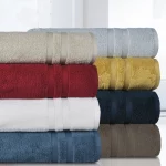 Mainstays Performance Solid 6 Piece Towel Set, Cool Water