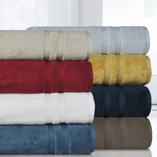 Mainstays Performance Solid 6 Piece Towel Set, Cool Water