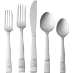 Mainstays Pierremont 20 Piece Polished Stainless Steel Flatware Set, Silver Tableware