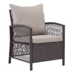 Mainstays Sanza Rattan 4-Piece Wicker Patio Furniture Conversation Set, Beige