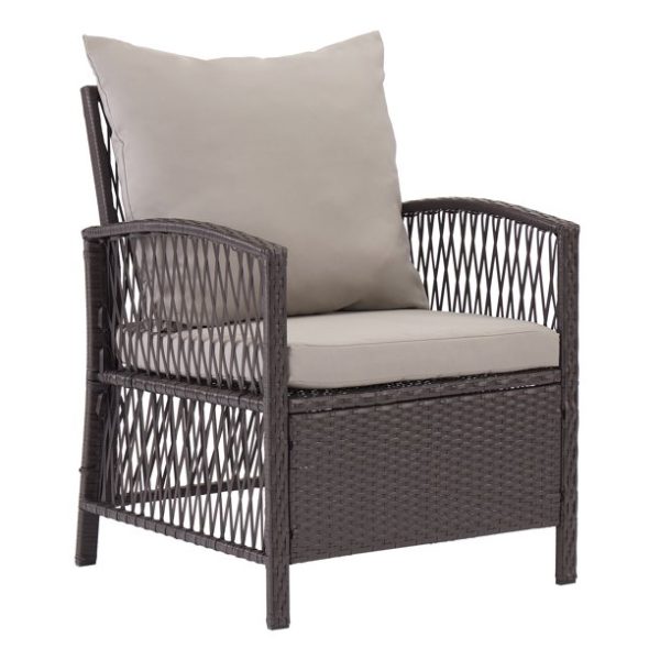 Mainstays Sanza Rattan 4-Piece Wicker Patio Furniture Conversation Set, Beige