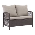 Mainstays Sanza Rattan 4-Piece Wicker Patio Furniture Conversation Set, Beige