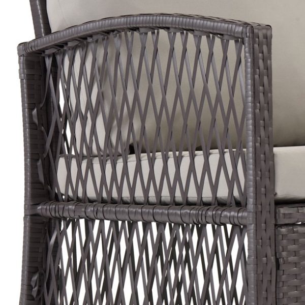 Mainstays Sanza Rattan 4-Piece Wicker Patio Furniture Conversation Set, Beige