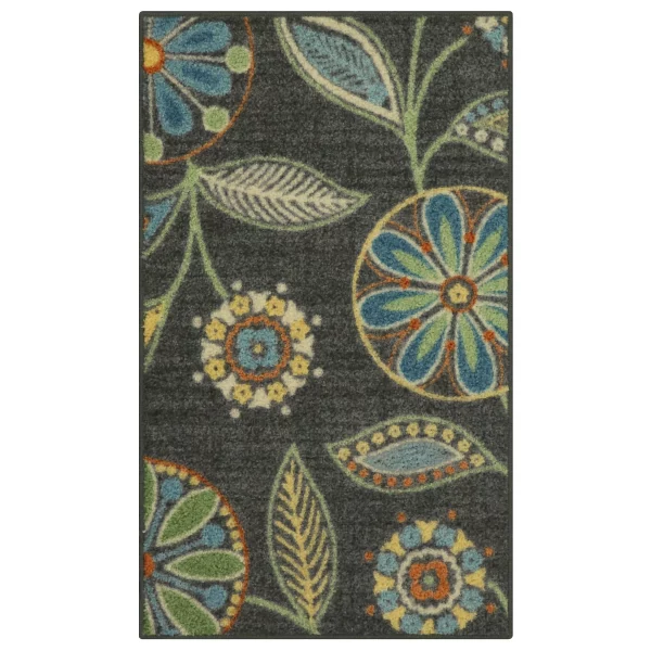 Mainstays Traditional Minerva Gray Multi Floral Area Rug, 1'8"x2'10"