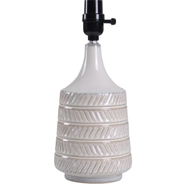 Mainstays White/Beige Ceramic Table Lamp with Shade 17"H