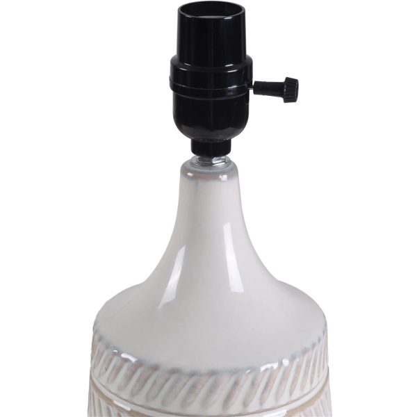 Mainstays White/Beige Ceramic Table Lamp with Shade 17"H