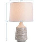 Mainstays White/Beige Ceramic Table Lamp with Shade 17"H