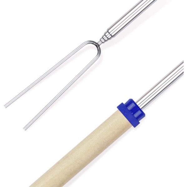 Marshmallow Roasting Sticks 8 Pieces 32 inch Telescoping Extendable Camping Campfire Fire Pit Accessories Smores Skewers & Hot Dog Fork