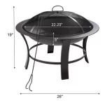 Mainstays 26" Metal Round Outdoor Wood-Burning Fire Pit