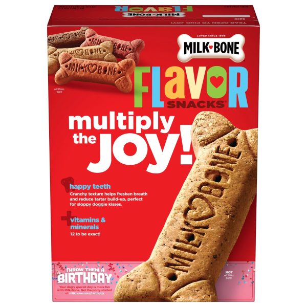 Milk-Bone Flavor Snacks Large Dog Biscuits, Flavored Crunchy Dog Treats, 60 oz.