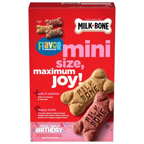 Milk-Bone Flavor Snacks Mini Dog Biscuits, Flavored Crunchy Dog Treats,15 oz.