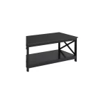 Modern Wooden X-Design Rectangle Coffee Table with Storage Shelf, Multiple Colors