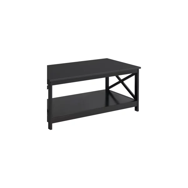 Modern Wooden X-Design Rectangle Coffee Table with Storage Shelf, Multiple Colors