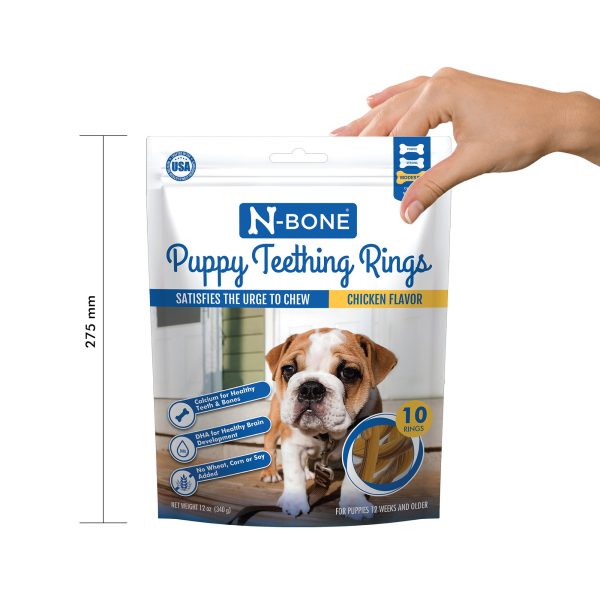 N-Bone® Puppy Teething Rings Chicken Flavor, 10 Treats, 12oz, Dried Chew Treats for Dogs