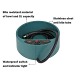 NAMSAN Heated Pet Bowl Dog Water Thermal-Bowl Heating Water Dish Feeder for Dogs, Cats, Rabbits, Chickens, Ducks