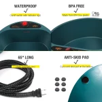 NAMSAN Heated Pet Bowl Dog Water Thermal-Bowl Heating Water Dish Feeder for Dogs, Cats, Rabbits, Chickens, Ducks