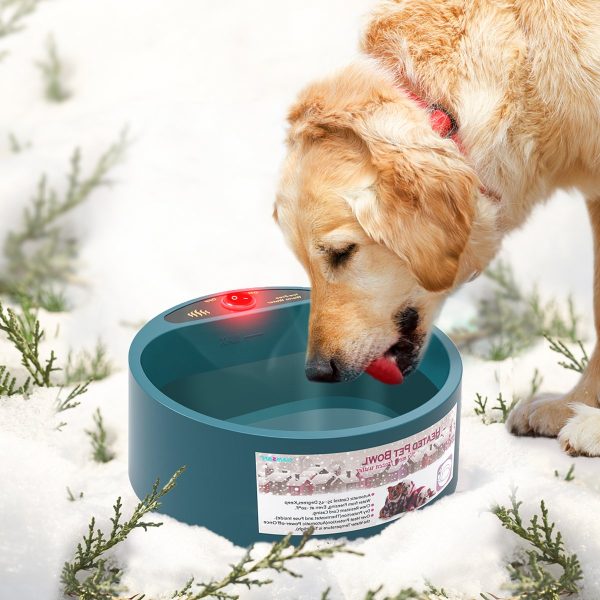 NAMSAN Heated Pet Bowl Dog Water Thermal-Bowl Heating Water Dish Feeder for Dogs, Cats, Rabbits, Chickens, Ducks