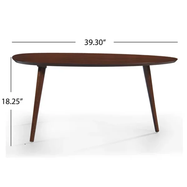 Noble House Mid-Century Modern Wood Rectangle Coffee Table, Walnut
